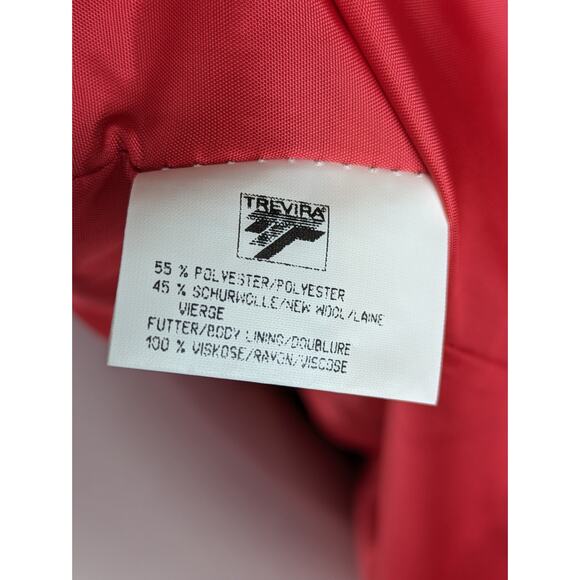 Basler Blazer Jacket Longline Wool Sophisticated Career Academia Red Size 6 - Picture 9 of 13